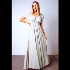 Baltic Born Weslie Maxi Dress Sage Green Swiss Do Formal Wedding Short Sleeve SM